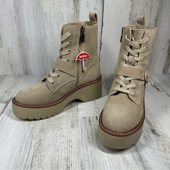 NEW Blondo Grayce Tan Waterproof Platform Lace Up Ankle Bootie #1230 - Picture 12 of 13